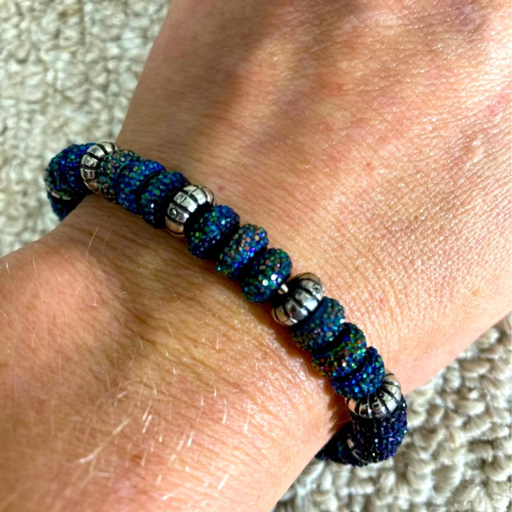 Handmade sparkle green bangke bracelet